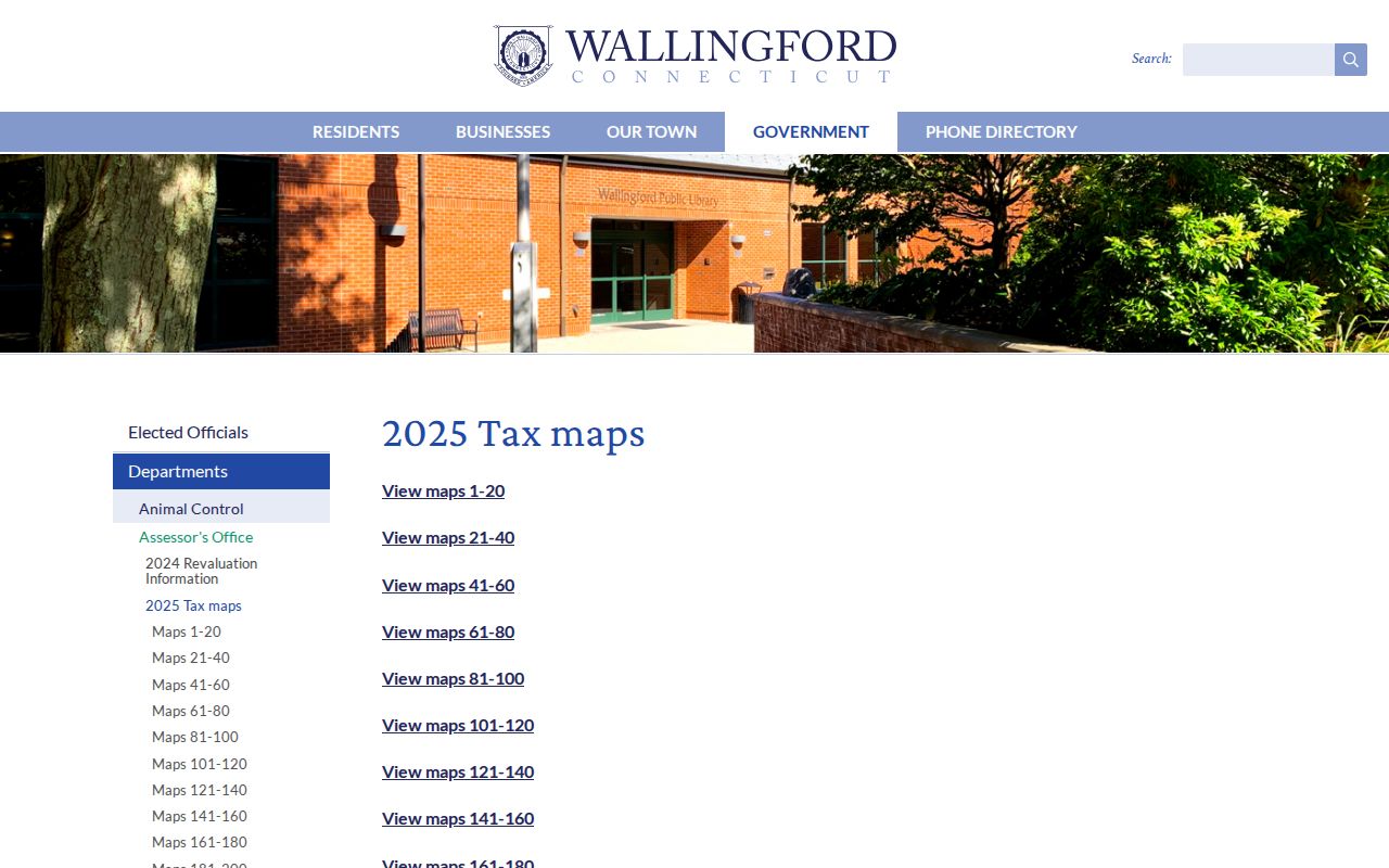 Wallingford street directory tax map index