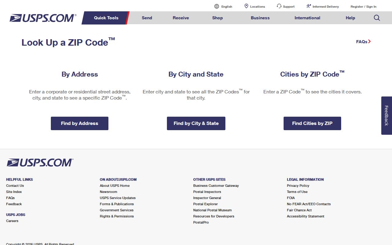 USPS address form used for a Wallingford ZIP code lookup